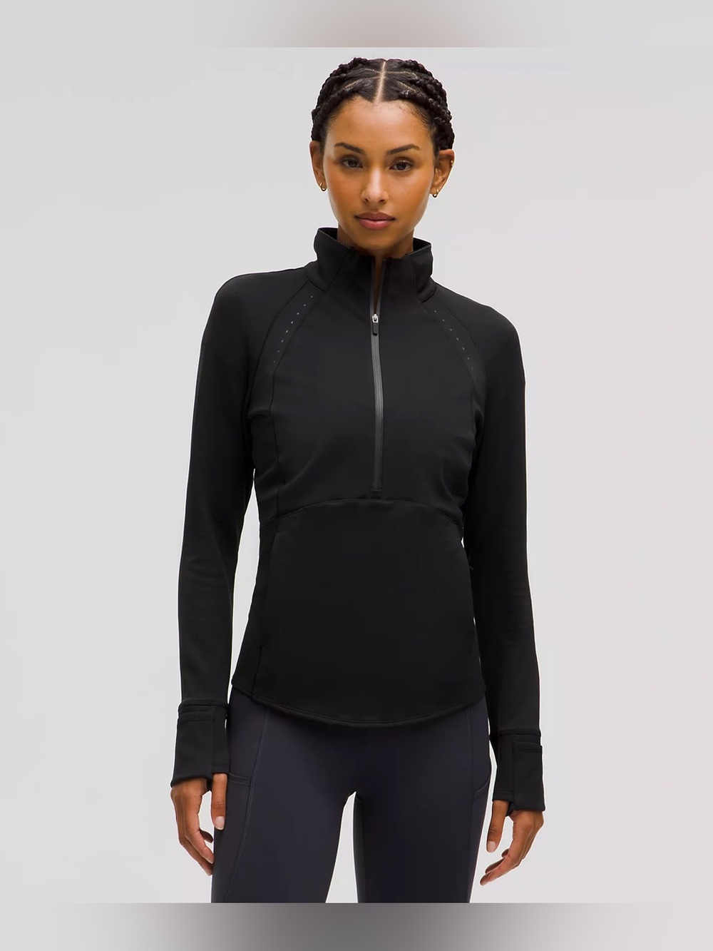 Cold Weather Running Half Zip in Black
